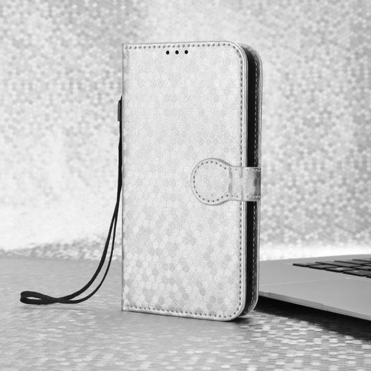For Blackview Oscal Modern 8 / Color 8 Honeycomb Dot Texture Leather Phone Case(Silver) by buy2fix