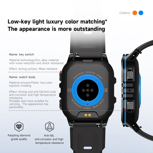 LEMFO C26 1.96 inch Sport Smart Watch, Support Bluetooth Call / Message Notification / Heart Rate / Blood Pressure Health Monitor(Blue) by LEMFO