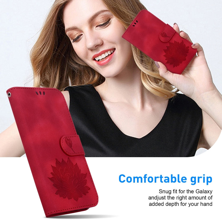 For Redmi K70 / K70 Pro Lotus Embossed Leather Phone Case(Red) by buy2fix