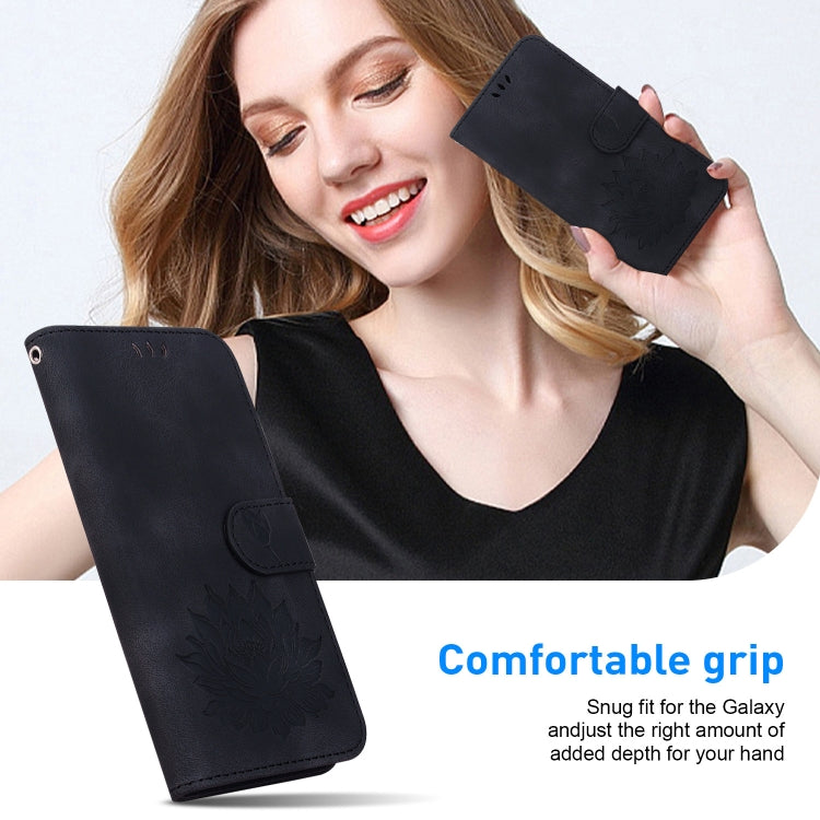 For Redmi K70 / K70 Pro Lotus Embossed Leather Phone Case(Black) by buy2fix