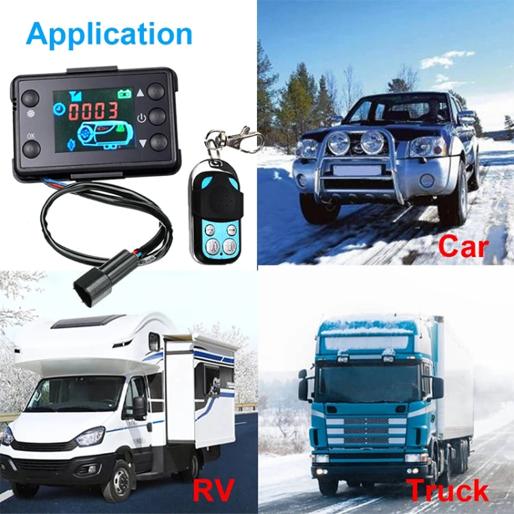 Car 12V / 24V Parking Heater LCD Monitor Switch with Remote Controller(Black) by buy2fix