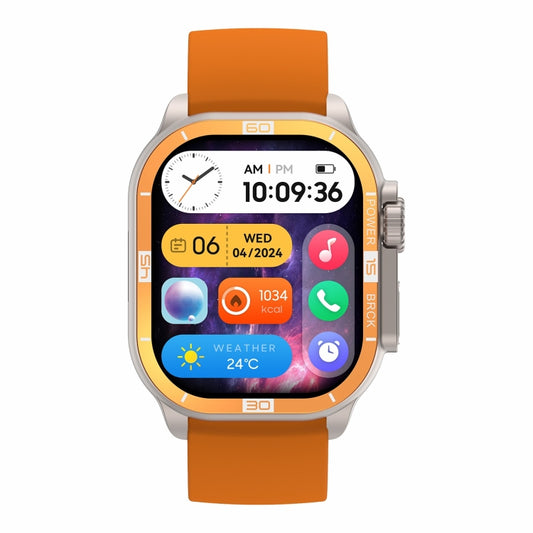HK96S 2.06 inch BT5.3 IP68 Sport Smart Watch, Support Bluetooth Call / Sleep / Blood Oxygen / Heart Rate / Blood Pressure Health Monitor(Orange) by buy2fix
