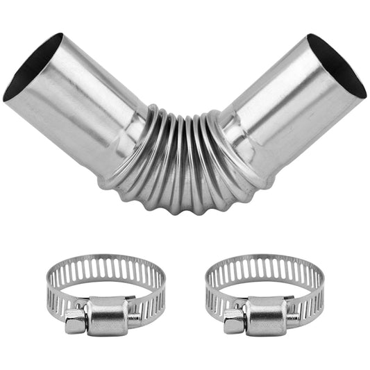 Car Parking Heater 13cm Elbow Stainless Steel Threaded Exhaust Tube Connector(Silver) by buy2fix