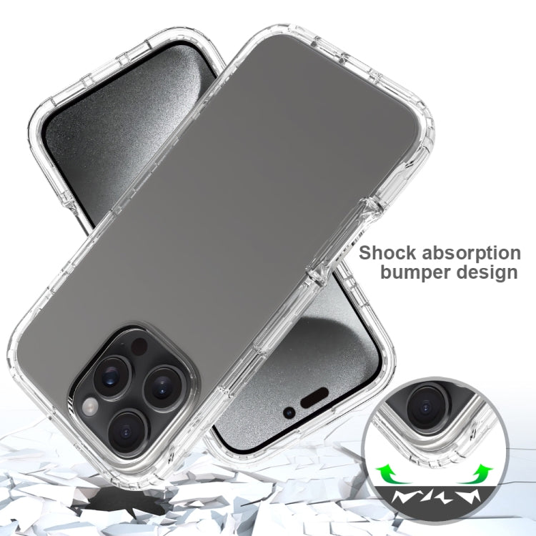 For iPhone 16 Pro Clear TPU Hybrid PC Shockproof Phone Case(Transparent) by buy2fix