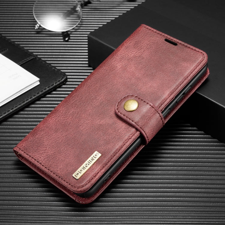 For Samsung Galaxy Note20 DG.MING Crazy Horse Texture Flip Detachable Magnetic Leather Case with Holder & Card Slots & Wallet(Red) by DG.MING