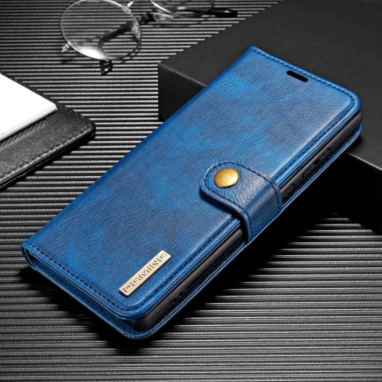 For Samsung Galaxy Note20 DG.MING Crazy Horse Texture Flip Detachable Magnetic Leather Case with Holder & Card Slots & Wallet (Blue) by DG.MING