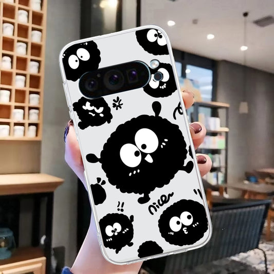 For Google Pixel 9 Colored Drawing Pattern Transparent TPU Phone Case(Black Eye) by buy2fix