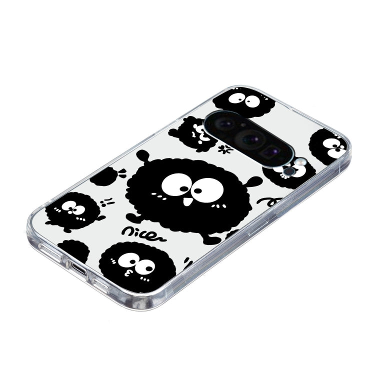 For Google Pixel 9 Colored Drawing Pattern Transparent TPU Phone Case(Black Eye) by buy2fix