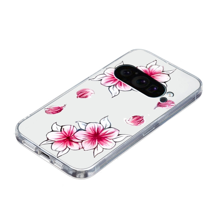 For Google Pixel 9 Pro Colored Drawing Pattern Transparent TPU Phone Case(Sakura) by buy2fix