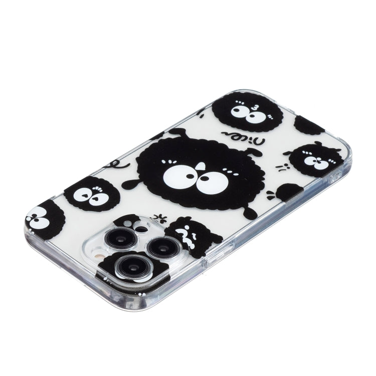 For iPhone 16 Pro Colored Drawing Pattern Transparent TPU Phone Case(Black Eye) by buy2fix