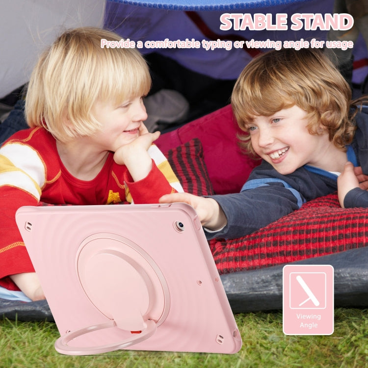 For iPad 10.2 2021 / 2020 / 2019 Rotation Handle Holder Silicone Hybrid PC Tablet Case(Pink) - iPad 10.2 Cases by buy2fix | Online Shopping UK | buy2fix