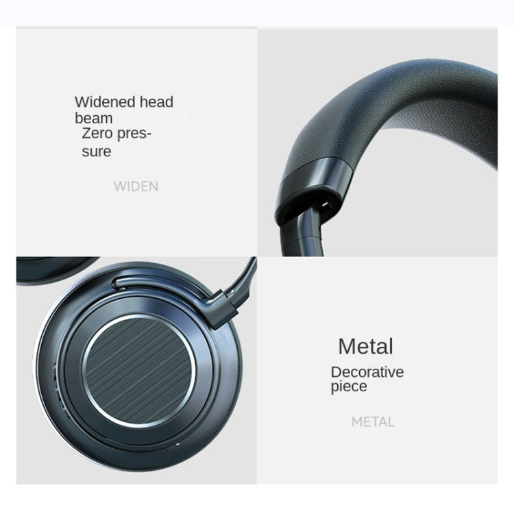 VJ364 ANC Active Noise Reduction Head-mounted Wireless Bluetooth Gaming Earphone(Silver Black) by buy2fix