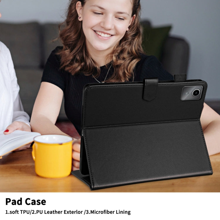 For Lenovo Tab M11 / Xiaoxin Pad 11 2024 Rhombus Lattice Leather Tablet Case(Black) by buy2fix