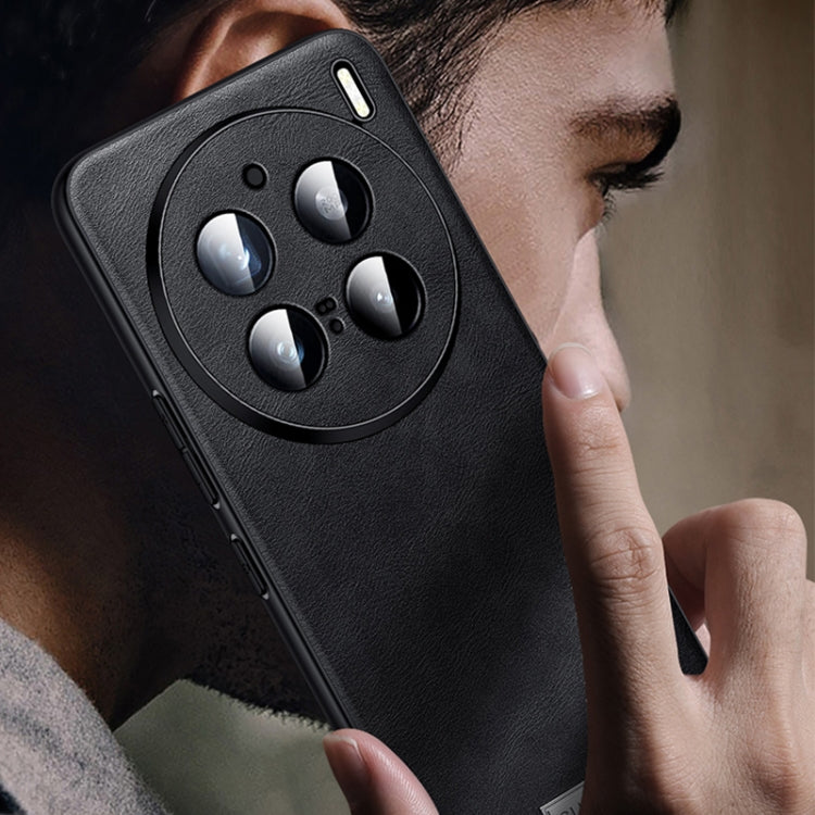 For vivo X100s Pro / X100 Pro SULADA Shockproof TPU + Handmade Leather Phone Case(Black) by SULADA