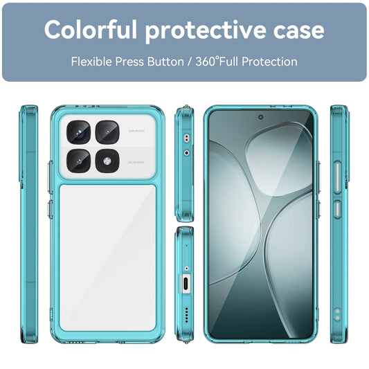 For Redmi K70 Ultra Colorful Series Acrylic Hybrid TPU Phone Case(Transparent Blue) by buy2fix