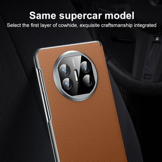 For Huawei Mate X5 SULADA Frameless Top Layer Cowhide Leather + PC Phone Case(Green) by SULADA