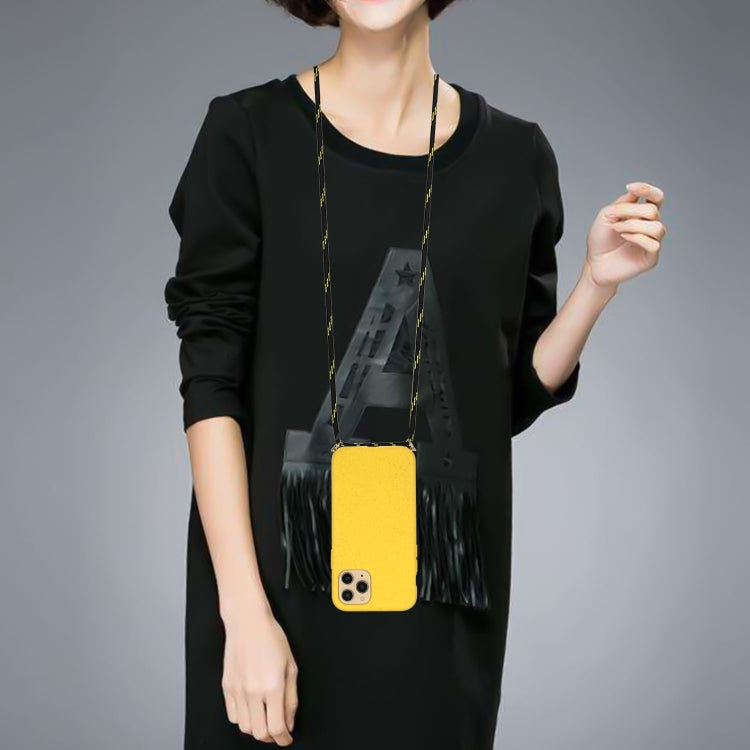 For iPhone 16 Pro Wheat Straw Material + TPU Phone Case with Lanyard(Black) by buy2fix