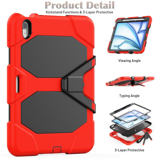 For iPad Air 11 2025 / 2024 Colorful Silicone Heavy Duty Hybrid PC Tablet Case(Red) by buy2fix