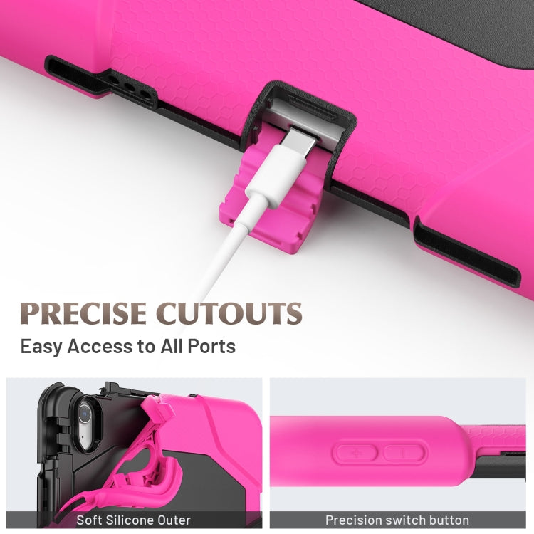 For iPad Air 11 2025 / 2024 Colorful Silicone Heavy Duty Hybrid PC Tablet Case(Rose Red) by buy2fix