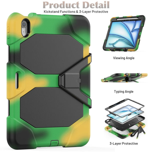 For iPad Air 11 2025 / 2024 Colorful Silicone Heavy Duty Hybrid PC Tablet Case(Camouflage) by buy2fix