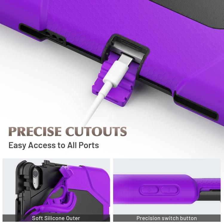 For iPad Air 11 2025 / 2024 Colorful Silicone Heavy Duty Hybrid PC Tablet Case(Purple) by buy2fix