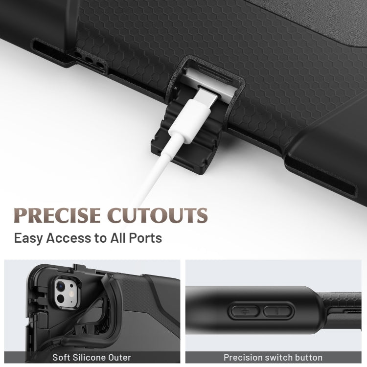 For iPad Pro 11 2025 / 2024 Colorful Silicone Heavy Duty Hybrid PC Tablet Case(Black) by buy2fix