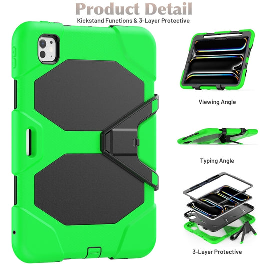 For iPad Pro 11 2025 / 2024 Colorful Silicone Heavy Duty Hybrid PC Tablet Case(Green) by buy2fix