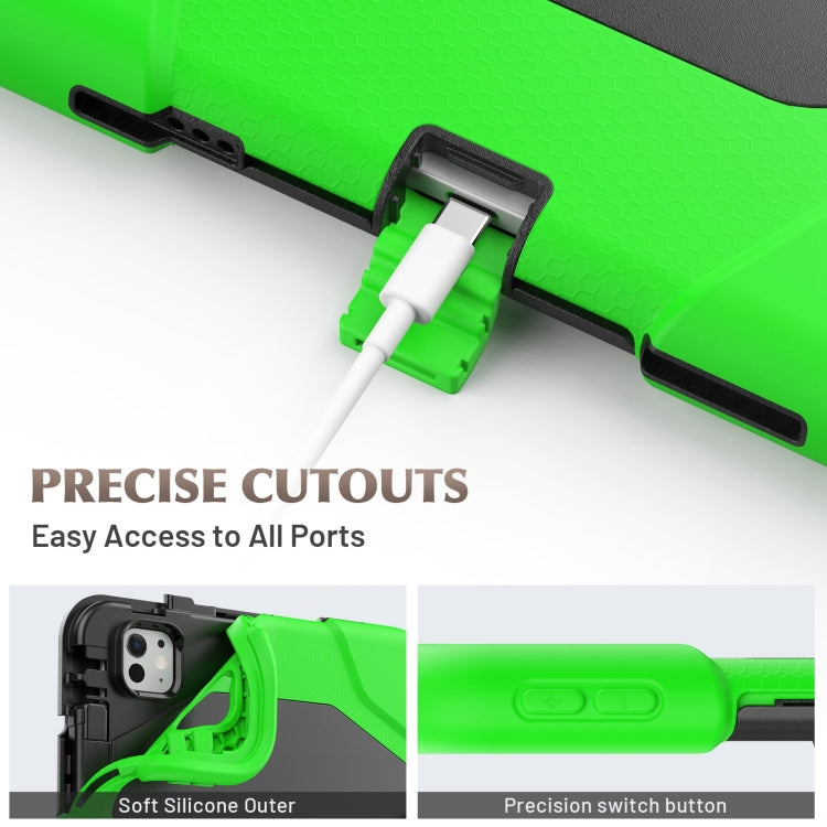 For iPad Pro 11 2025 / 2024 Colorful Silicone Heavy Duty Hybrid PC Tablet Case(Green) by buy2fix