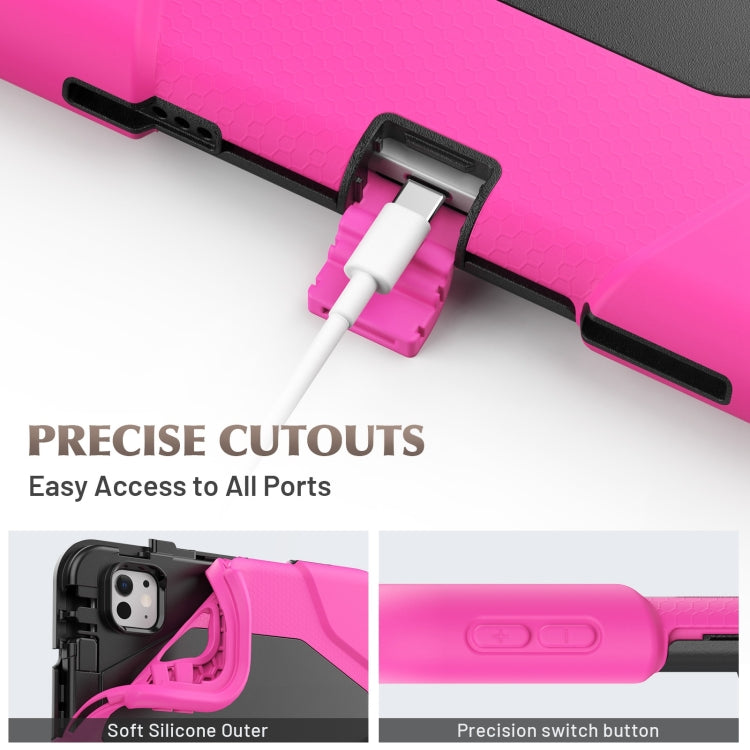 For iPad Pro 11 2025 / 2024 Colorful Silicone Heavy Duty Hybrid PC Tablet Case(Rose Red) by buy2fix