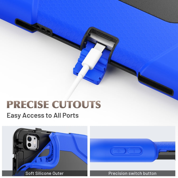 For iPad Pro 11 2025 / 2024 Colorful Silicone Heavy Duty Hybrid PC Tablet Case(Dark Blue) by buy2fix