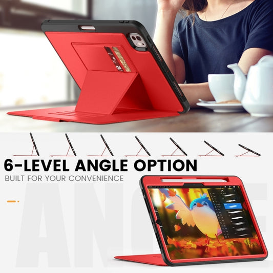 For iPad Pro 11 2025 / 2024 Smart B Magnetic Holder Leather Tablet Case(Red) by buy2fix