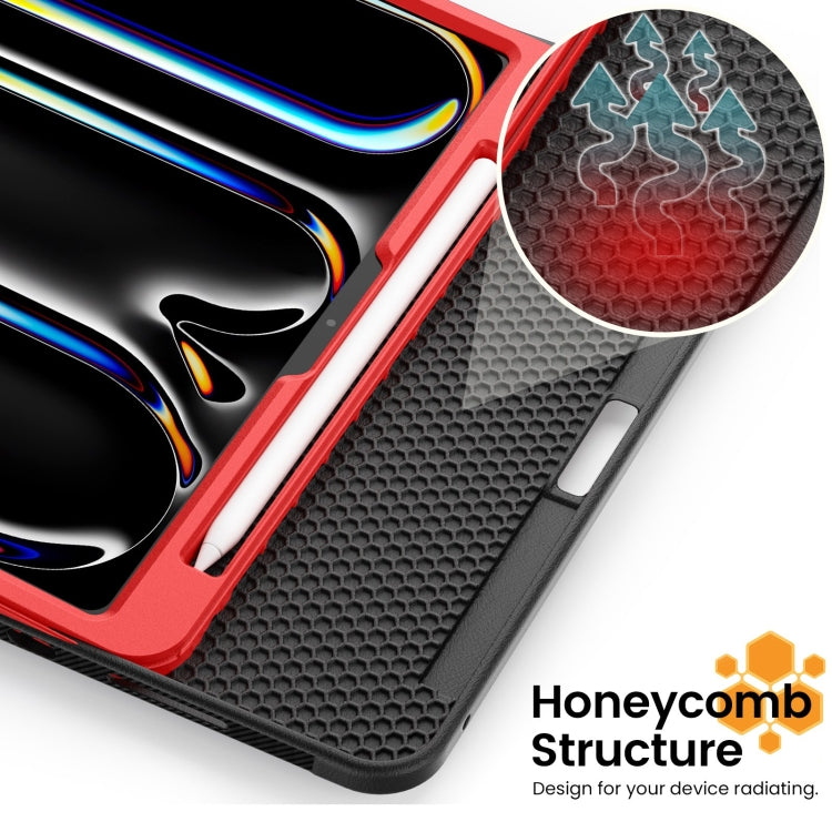 For iPad Pro 11 2025 / 2024 Smart B Magnetic Holder Leather Tablet Case(Red) by buy2fix