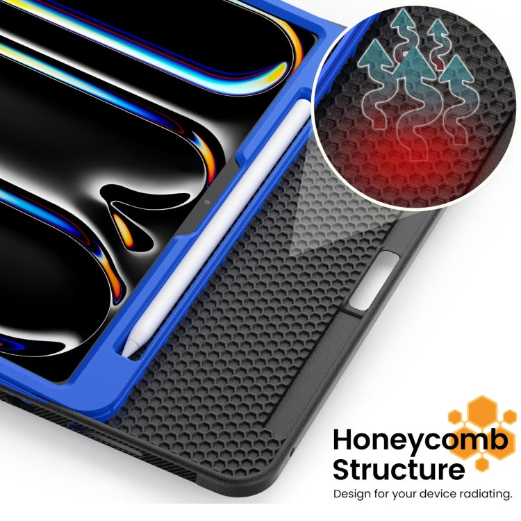 For iPad Pro 11 2025 / 2024 Smart B Magnetic Holder Leather Tablet Case(Blue) by buy2fix