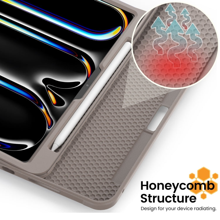 For iPad Pro 11 2025 / 2024 Smart B Magnetic Holder Leather Tablet Case(Rose Gold) by buy2fix