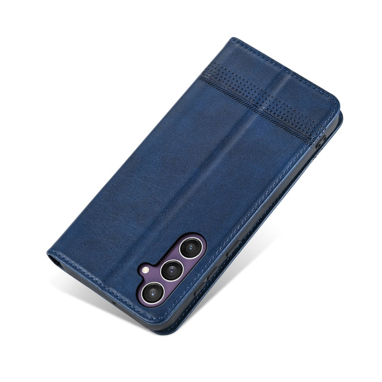 For Samsung Galaxy S24 FE 5G AZNS Magnetic Calf Texture Flip Leather Phone Case(Dark Blue) by AZNS