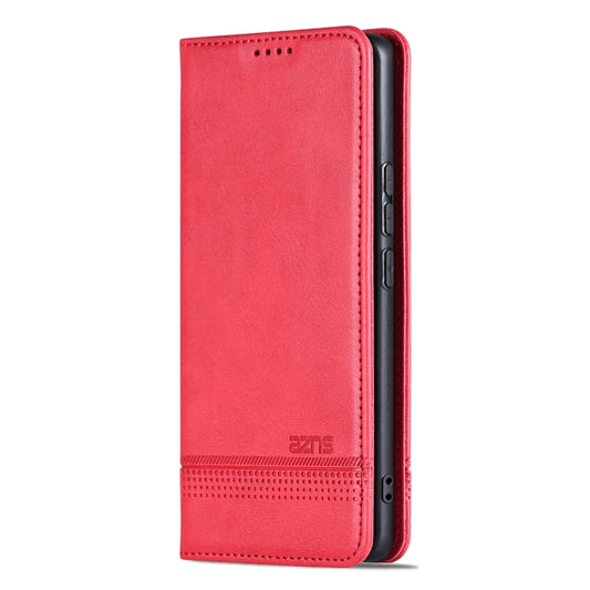 For Samsung Galaxy S25 Ultra 5G AZNS Magnetic Calf Texture Flip Leather Phone Case(Red) by AZNS