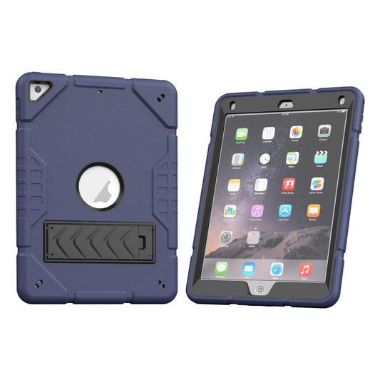 For iPad 10.2 2021 / 2020 / 2019 Armor Holder Silicone Hybrid PC Tablet Case(Navy Blue Black) by buy2fix