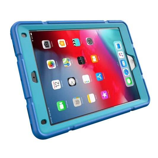 For iPad 10.2 2021 / 2020 / 2019 Armor Holder Silicone Hybrid PC Tablet Case(Blue) by buy2fix