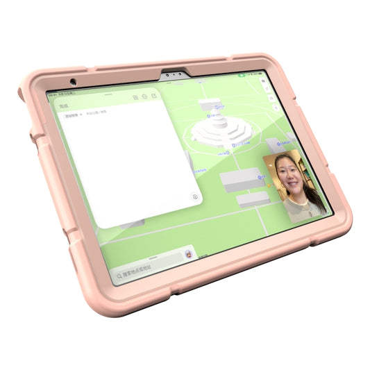 For iPad Air 11 2025 / 2024 Armor Holder Silicone Hybrid PC Tablet Case(Rose Gold) by buy2fix