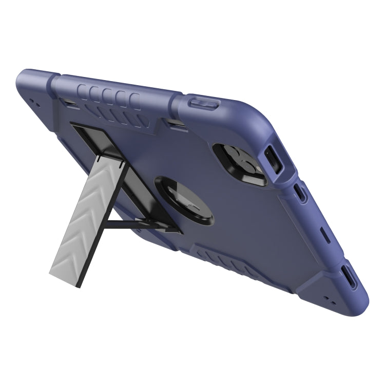 For iPad Pro 11 2022 / 2021 / 2020 Armor Holder Silicone Hybrid PC Tablet Case(Navy Blue Black) by buy2fix