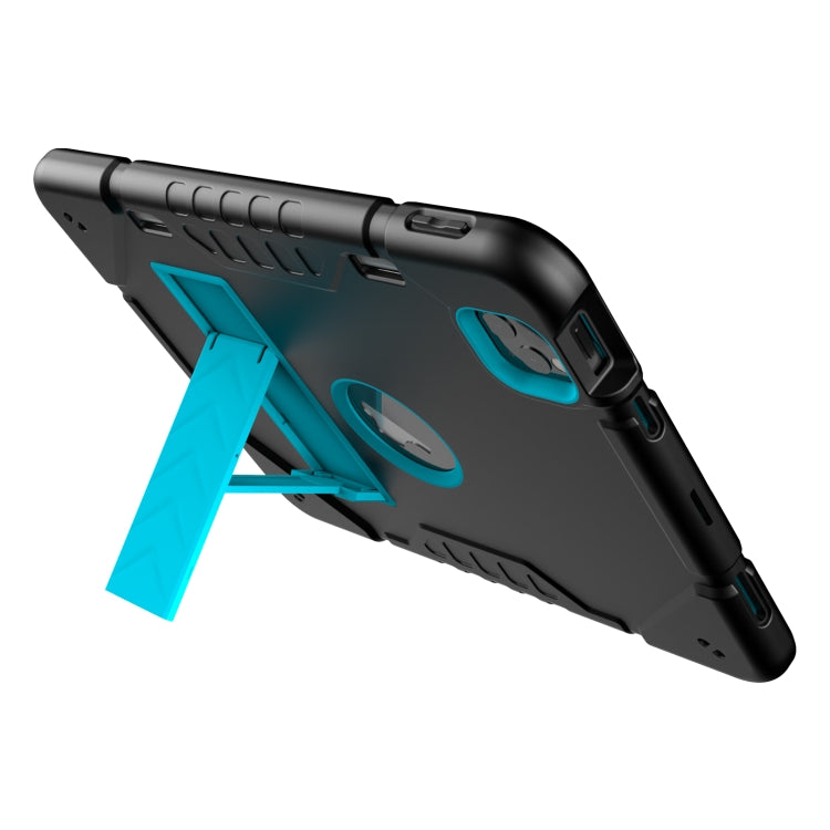 For iPad Pro 11 2022 / 2021 / 2020 Armor Holder Silicone Hybrid PC Tablet Case(Black Blue) by buy2fix