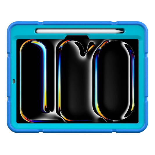 For iPad Pro 11 2025 / 2024 Armor Holder Silicone Hybrid PC Tablet Case(Blue) by buy2fix