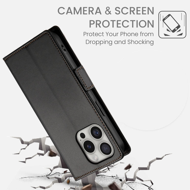 For iPhone 16 Pro Side Buckle Magnetic Frosted Leather Phone Case(Black) by buy2fix