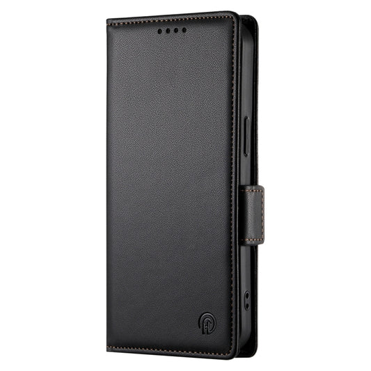 For iPhone 16 Plus Side Buckle Magnetic Frosted Leather Phone Case(Black) by buy2fix