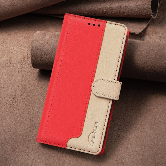 For iPhone 16 Plus Color Matching RFID Anti-theft Leather Phone Case(Red) by buy2fix