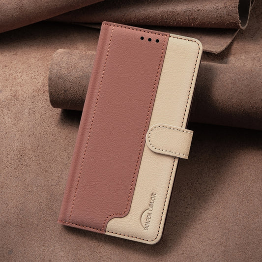 For iPhone 16 Pro Color Matching RFID Anti-theft Leather Phone Case(Brown) by buy2fix
