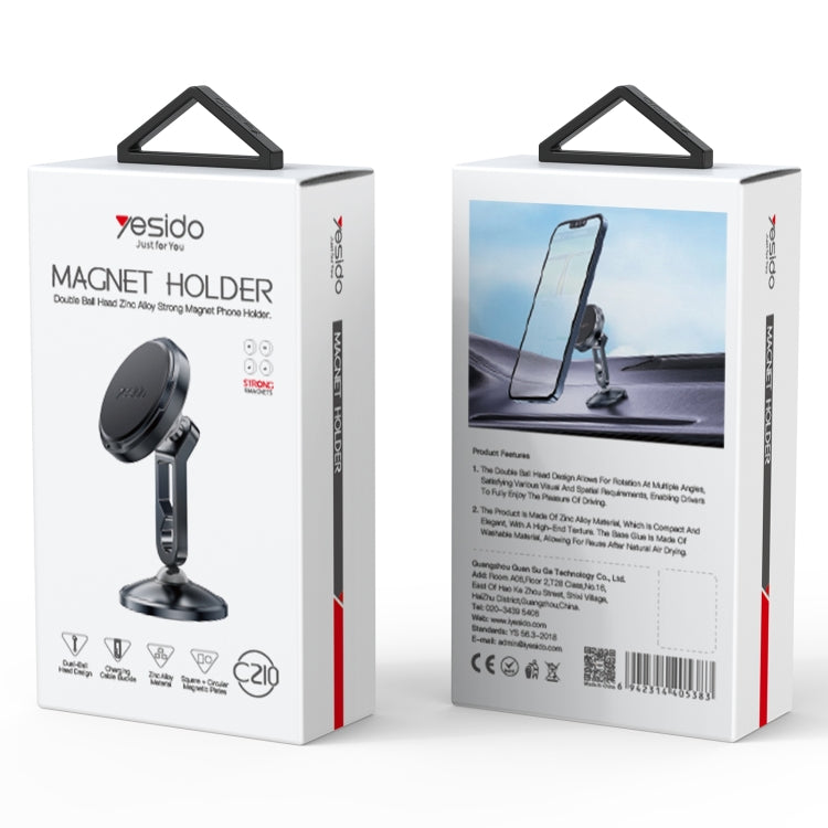 Yesido C210 Double Ball Magnetic Car Holder(Black) by Yesido