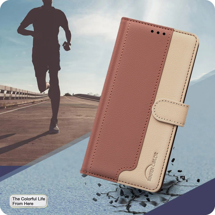 For Xiaomi Redmi K70 / K70 Pro Color Matching RFID Anti-theft Leather Phone Case(Brown) by buy2fix