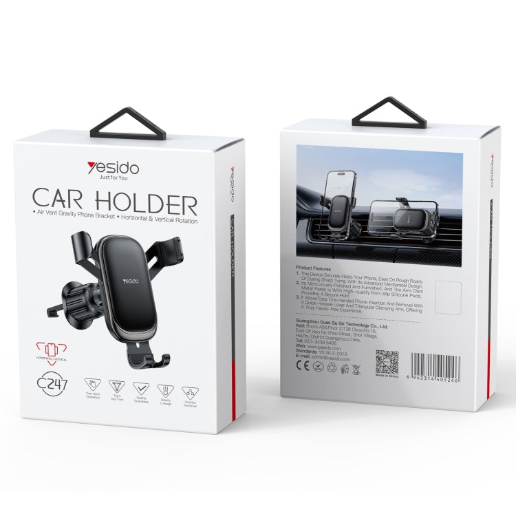 Yesido C247 Air Vent Gravity Car Holder(Black) by Yesido