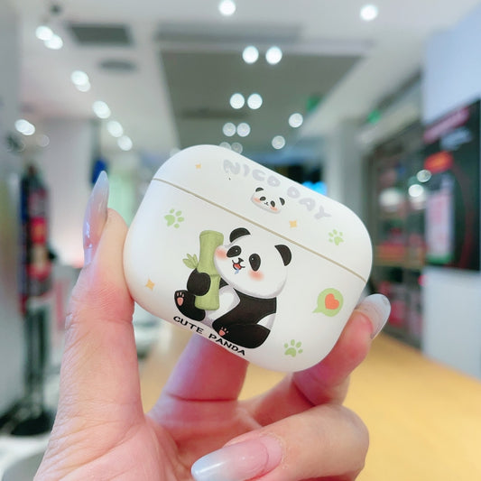 For AirPods Pro 2 Panda Pattern Earbuds Box Frosted TPU Case(Cute Panda) by buy2fix